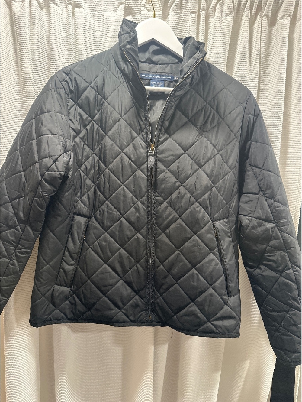 (5)Ralph Lauren Sport Black Quilted Jacket with Zipper Pockets